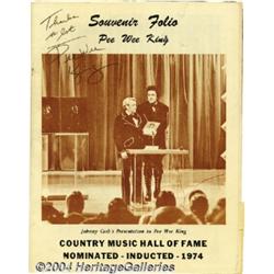 Souvenir Booklet From Pee Wee King's CMHF Induction Ceremony, Signed by Pee Wee.
