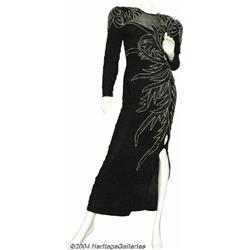 Dolly Parton Black Sequin Gown