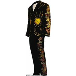 George Jones Stage-Worn 2-Piece Suit Designed by Nudie Cohn with Gold Boots and Record Album Picturi