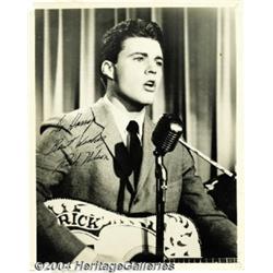 Rick Nelson Signed and Inscribed 8x10 Black and White Photograph.