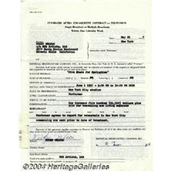 Ricky Nelson - Signed Agreement (1957).