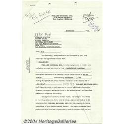 Phil Spector - Signed Agreement (1965).