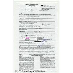 Ja Rule (aka Jeffrey Atkins) - Signed Contract (2001).