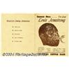 Image 3 : Louis Armstrong Autographed Menu.