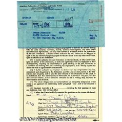 Beach Boys' Bruce Johnston Signed Contract.