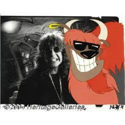 Ozzy Osbourne Photo with Yakkity Yak Animation Cel.