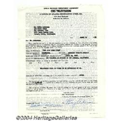 Eddie Anderson - Signed Agreement (1953).