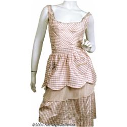 Pamela Anderson Signed Pink and White Dress