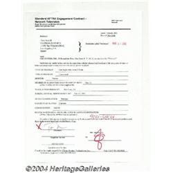 Tom Arnold Signed Contract.