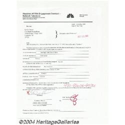 Kevin Bacon - Signed Contract (2000).