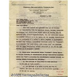 Fanny Brice - Signed Agreement (1949).