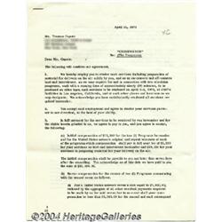 Truman Capote - Signed Agreement (1973).