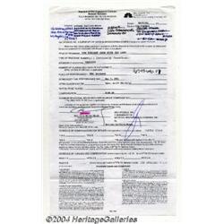 Belinda Carlisle - Signed Contract (2001).