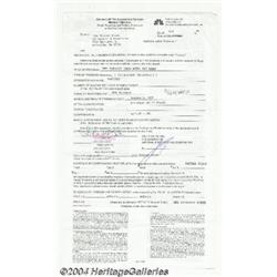 Lisa Hartman - Signed Contract (1999).