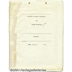 Alfred Hitchcock - Signed Agreement (1954).