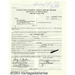 Andy Kaufman - Signed Contract (1977).