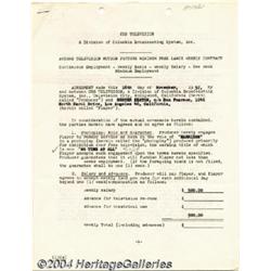 Buster Keaton Signed Contract.