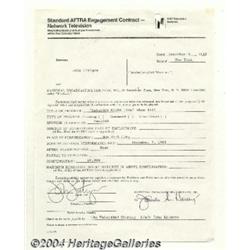 John Lithgow - Signed Contract (1985).
