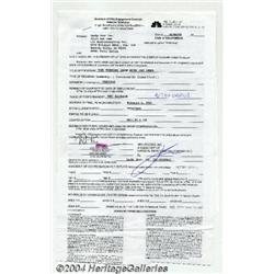 Rob Lowe - Signed Contract (2001).