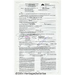 Jenny McCarthy - Signed Contract (1999).