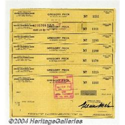 Gregory Peck - Group of Seven Signed Checks (1979).