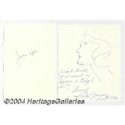 Group Lot of Celebrity Signed Sketches