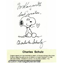Charles Schulz - Autographed Snoopy Sketch (No Date).