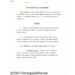 Barbara Streisand - Signed Agreement (1983).