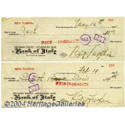 Two Ben Turpin Checks.