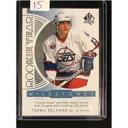 1992-93 SP AUTHENTIC ROOKIE YEAR MILESTONES TEEMU SELANNE