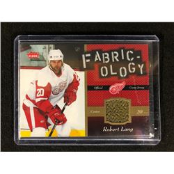 FLEER FABRICOLOGY OFFICIAL GAME JERSEY ROBERT LANG HOCKEY CARD