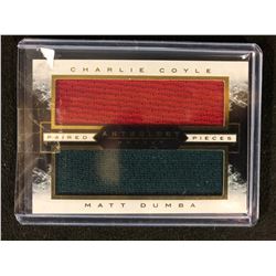 2014-15 PANINI PAIRED PIECES PLAYER WORN MATERIALS HOCKEY CARD (COYLE/ DUMBA)