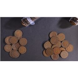 1906 & 07 CIRC INDIAN CENT ROLLS 99-COINS TOTAL