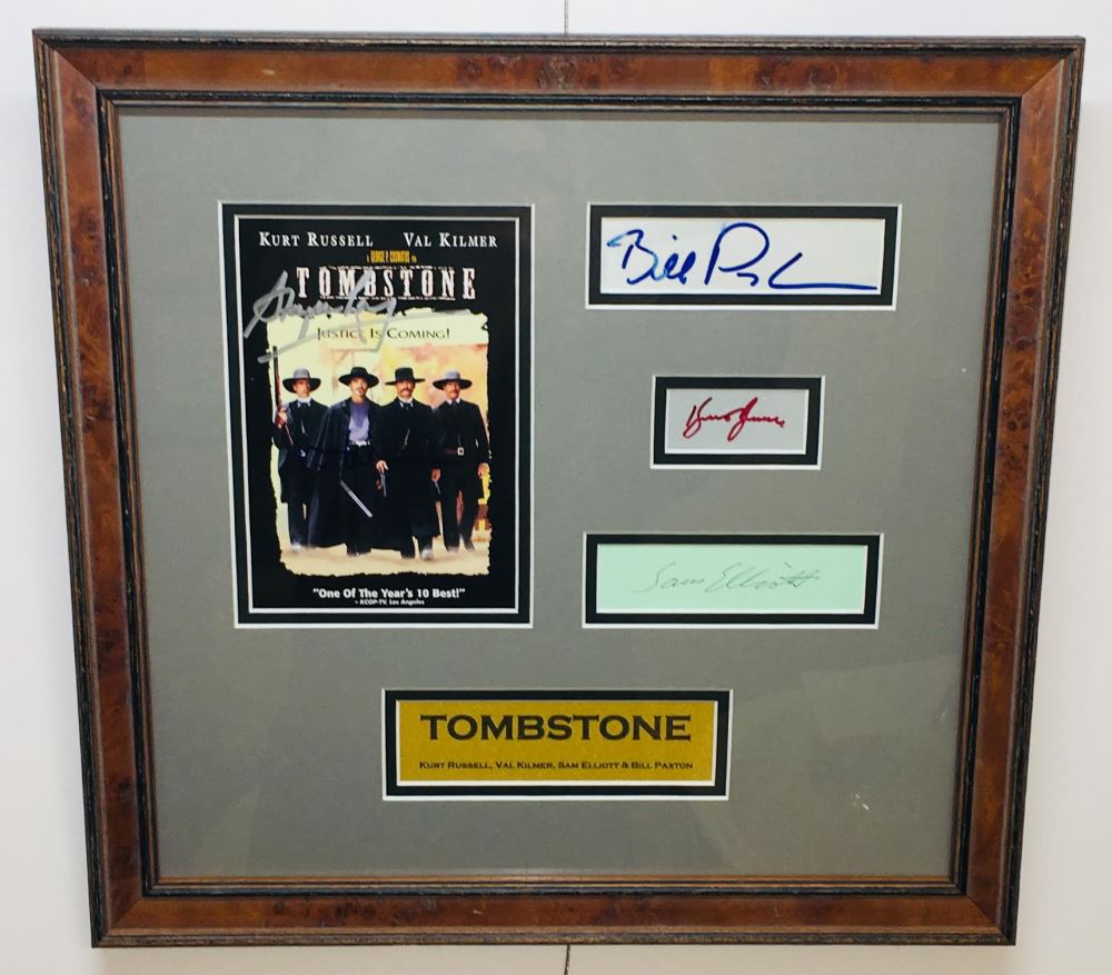 Tombstone 16x16 5 Custom Framed Dvd Cover Display Signed By 4 With Kurt Russell Val Kilmer Bill