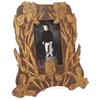 Image 1 : Arts & Crafts frame, wood with carved irises
