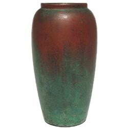 Clewell vase, copper-clad pottery