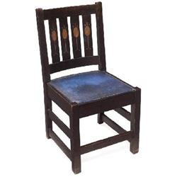 Limbert chair, #8201,  inlaid pewter