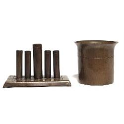 Roycroft vase, hammered copper