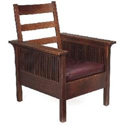 Gustav Stickley spindle armchair, #390, 