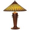 Image 1 : Roycroft table lamp, leaded glass shade 