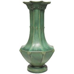 Teco vase, designed green matt glaze
