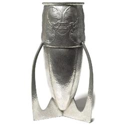 Tudric vase, hammered pewter form 