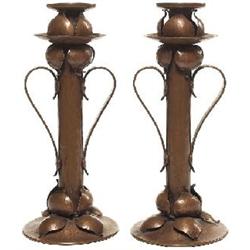L & JG Stickley candlestick, pair 