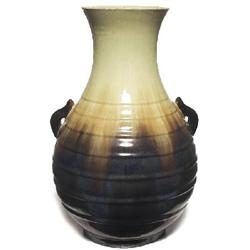 Fulper vase, unusual ribbed form 