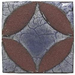 Grueby tile, brown, geometric design