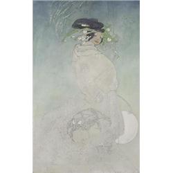 Bertha Lum watercolor,"Spiderwoman"