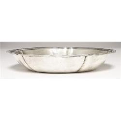 Stone bowl,  sterling with a Hyman & Co. plate
