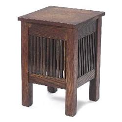Prairie School tabouret, square top