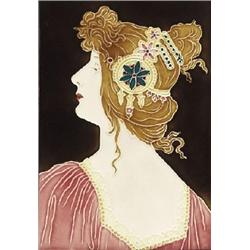 Art Nouveau tile, portrait 