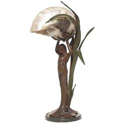  Art Nouveau lamp, nicely made bronzed 